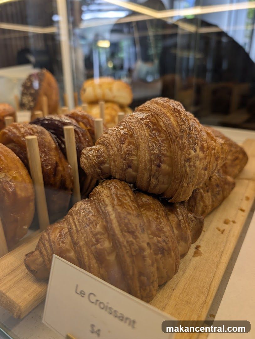 Croissants in a Display Case