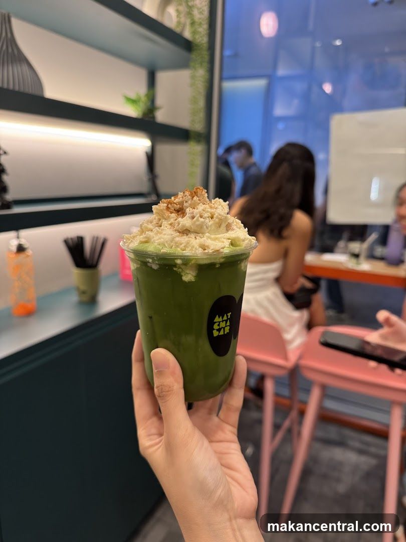 Matcha Drink with Whipped Cream