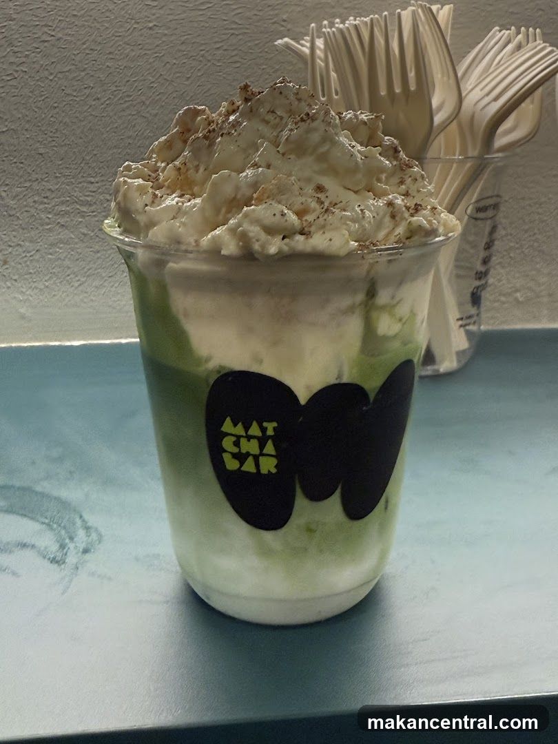 Matcha Drink with Whipped Cream