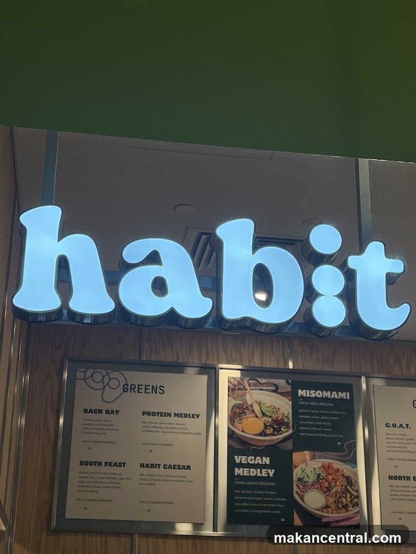 Habit Restaurant Signage and Menu