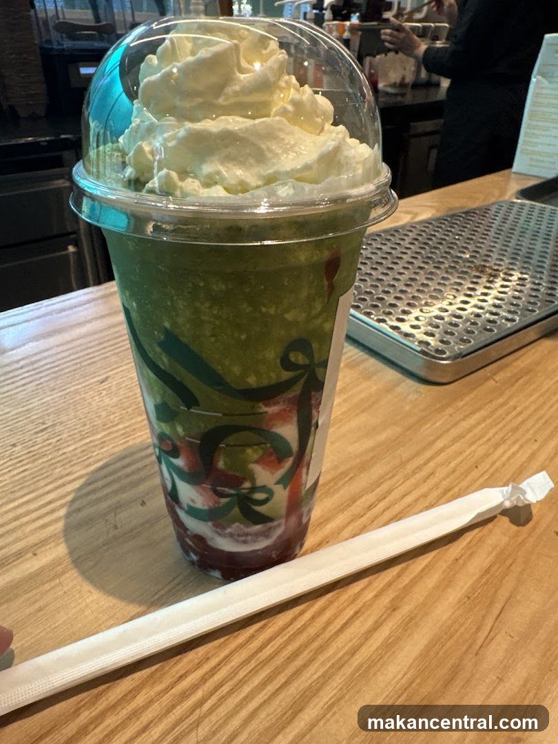 Green Frappuccino with Whipped Cream