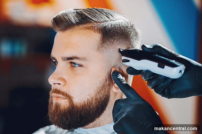Barber giving a haircut