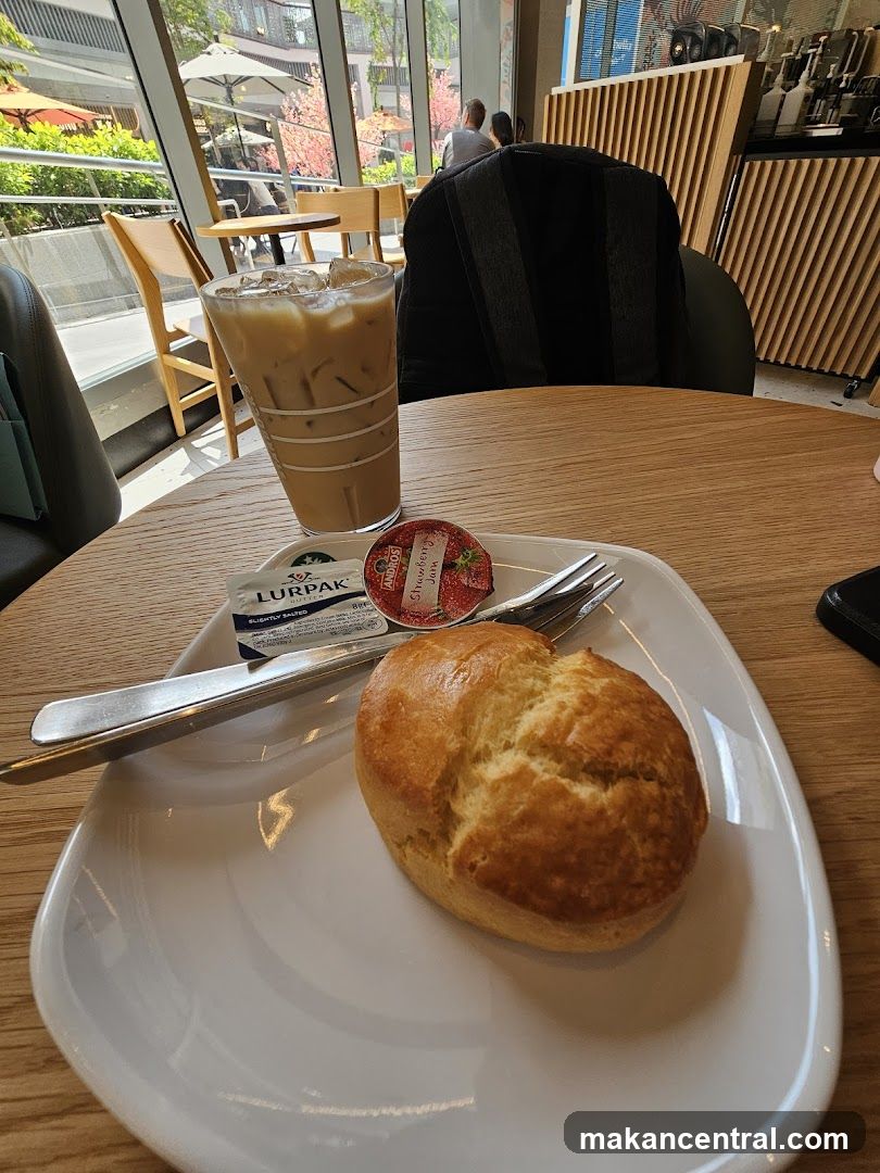 Coffee and pastry on a table