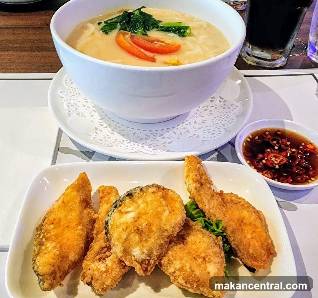 Fried Fish and Noodle Soup