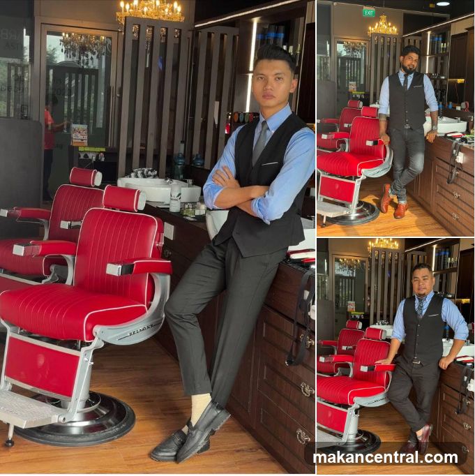 Barbershop Interior with Staff