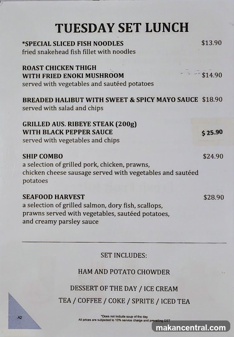 TUESDAY SET LUNCH