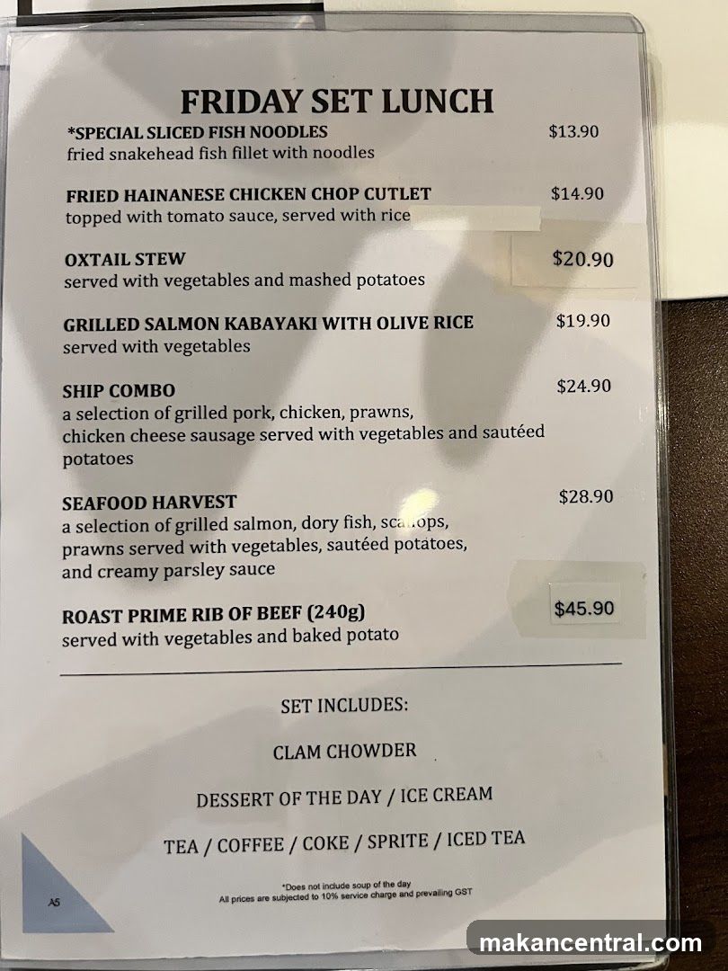 FRIDAY SET LUNCH