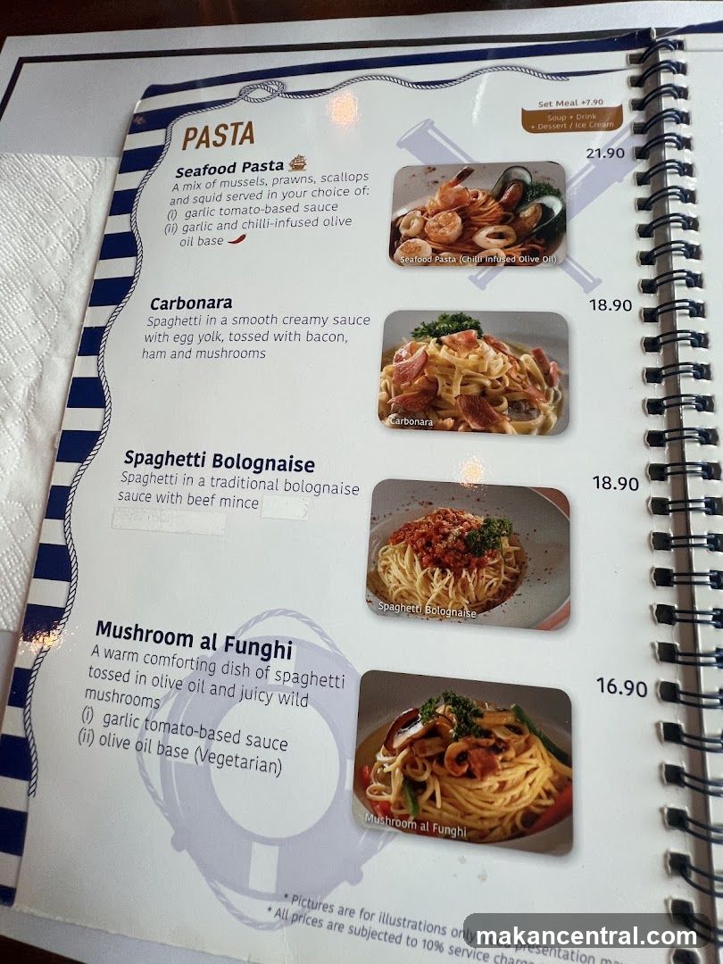 Pasta Menu