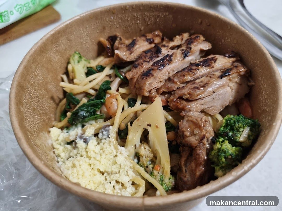 Pasta with Grilled Chicken and Vegetables