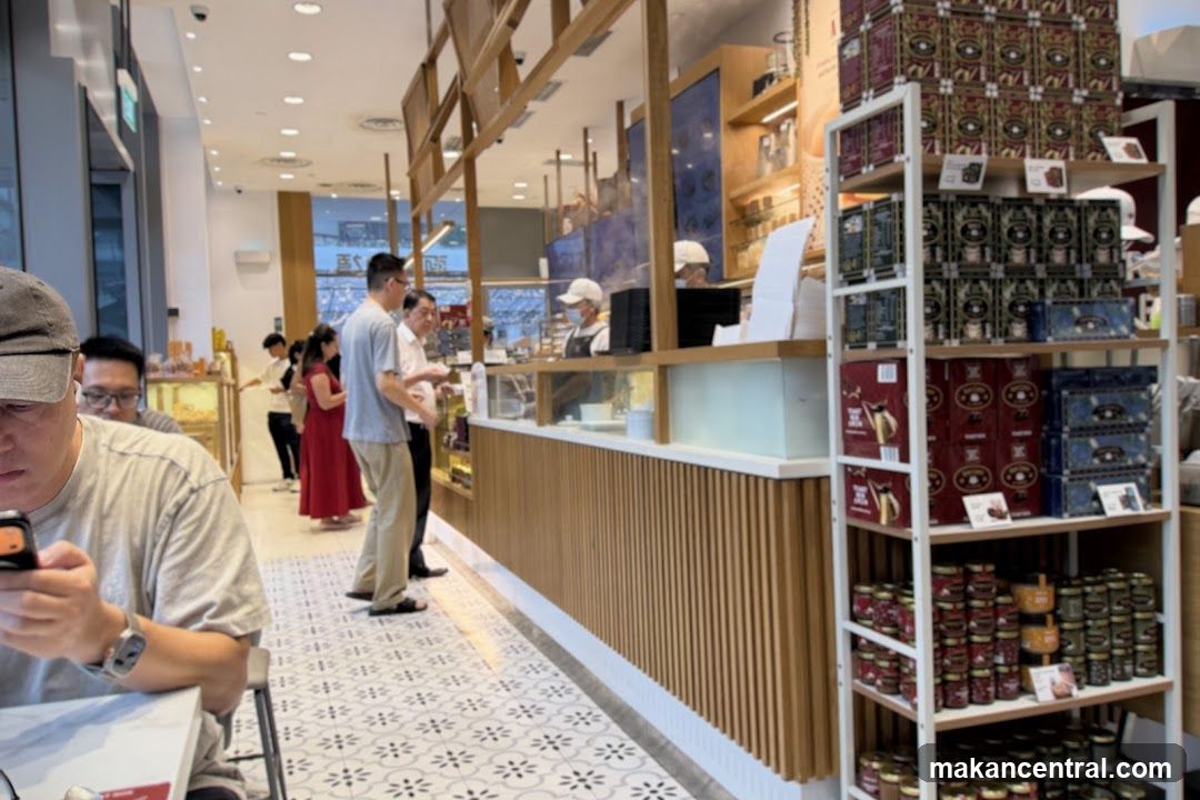 Interior of a store with customers and products
