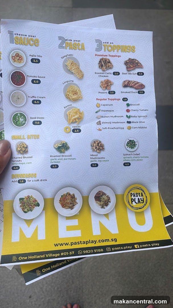 Pasta Play Menu