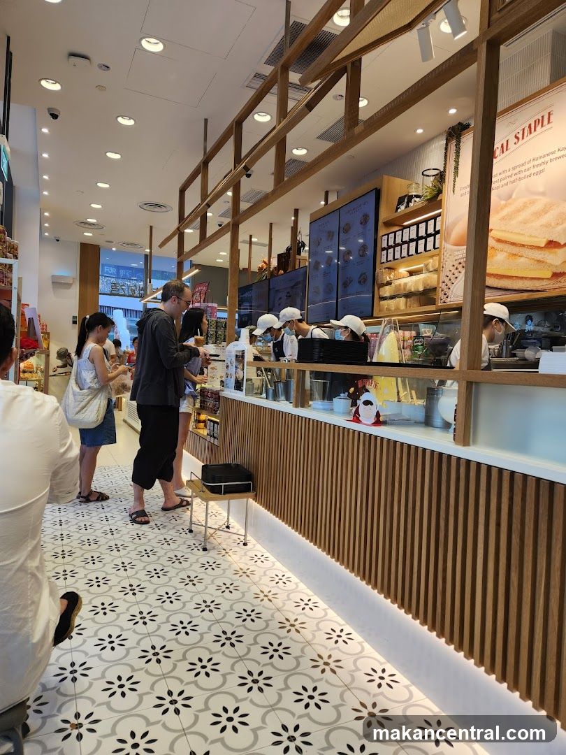 Cafe Interior with Customers and Staff