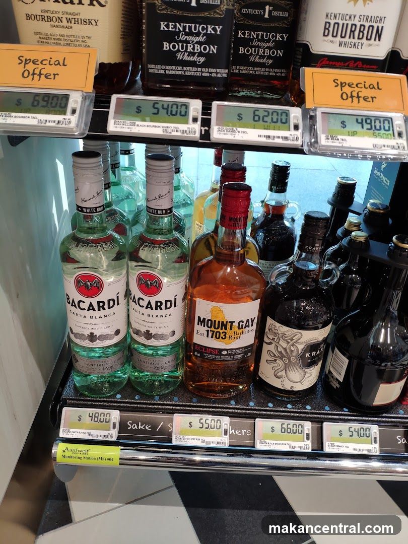 Bottles of alcohol on display