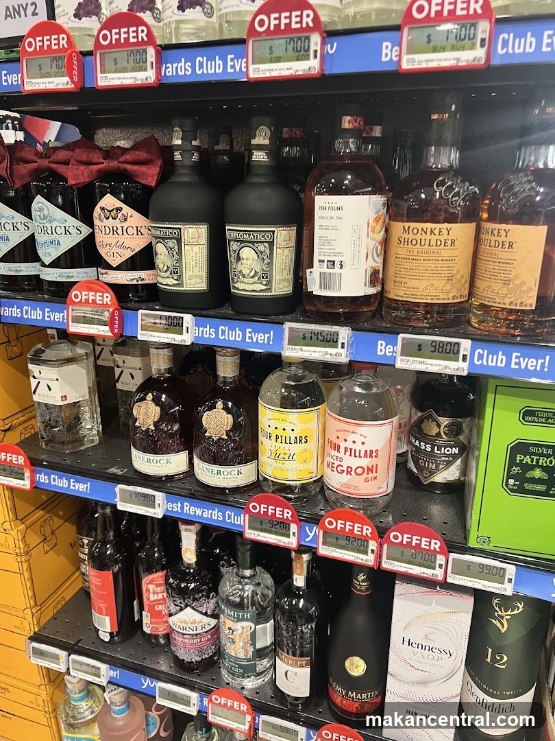 Bottles of Liquor on Shelves