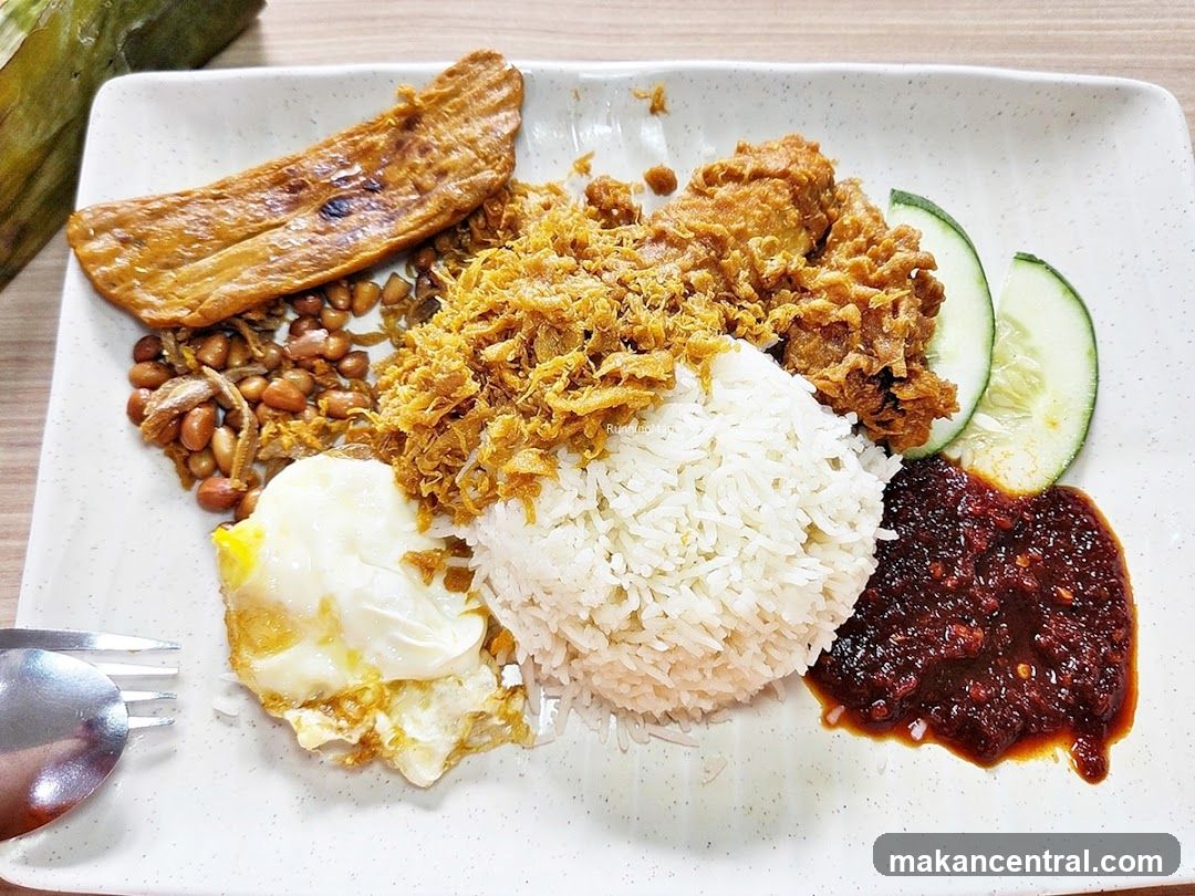 Nasi Lemak with Fried Chicken