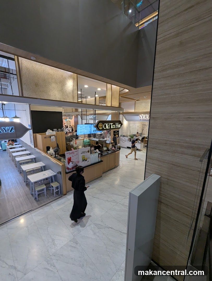 Tea shop interior with seating