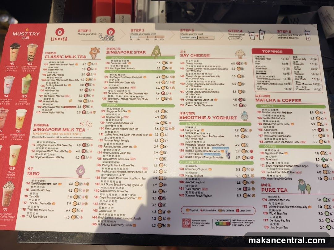 LIH TEA Menu