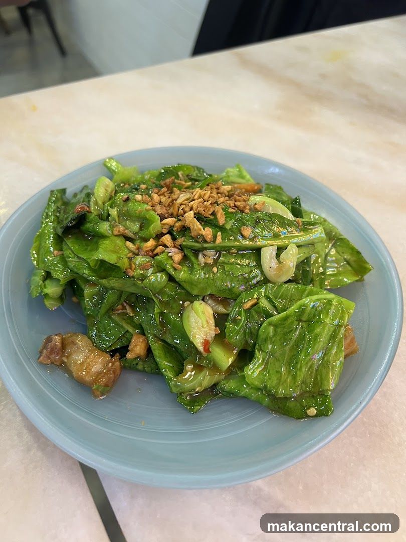 Stir-fried Greens with Garlic and Pork Belly