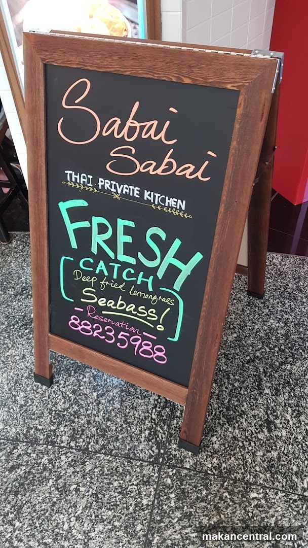 Sabai Sabai Thai Private Kitchen Menu