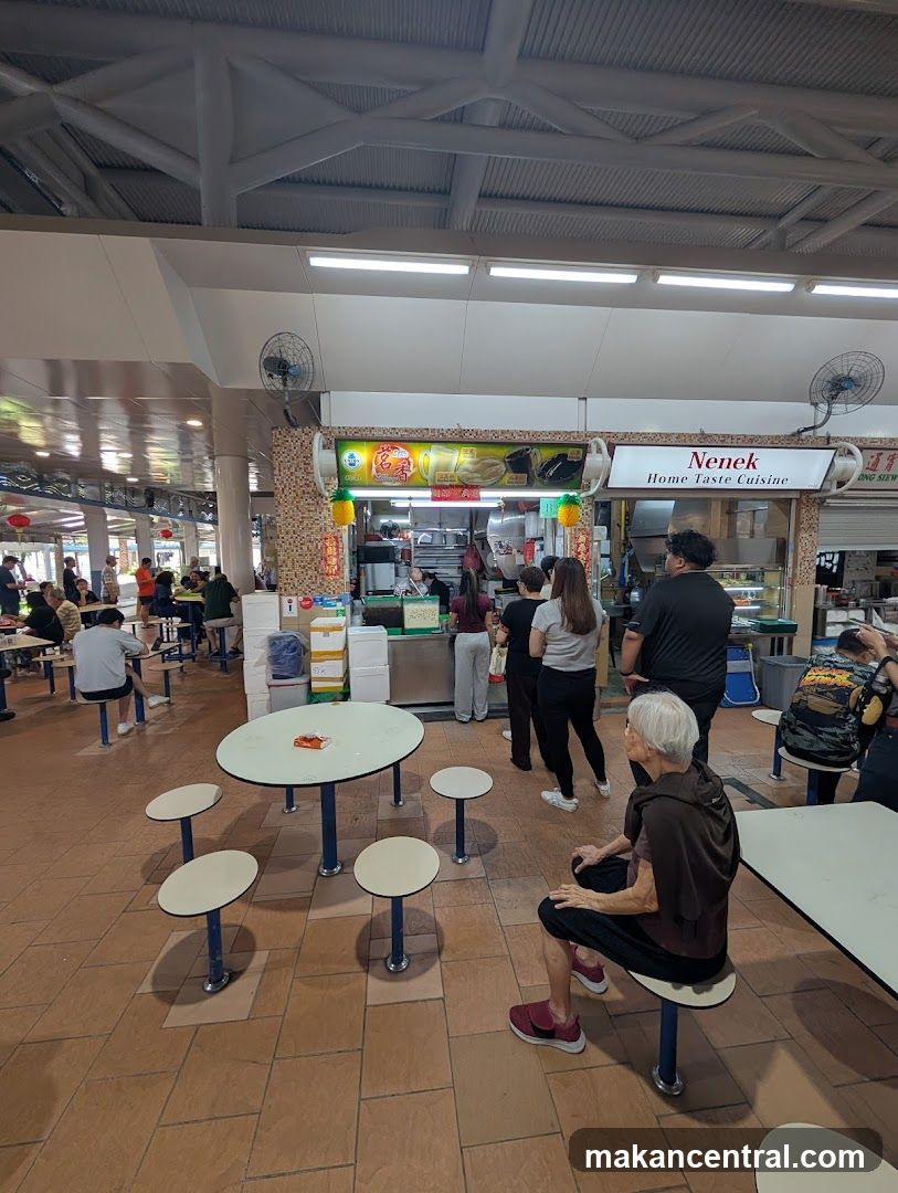 Food court with stalls and seating
