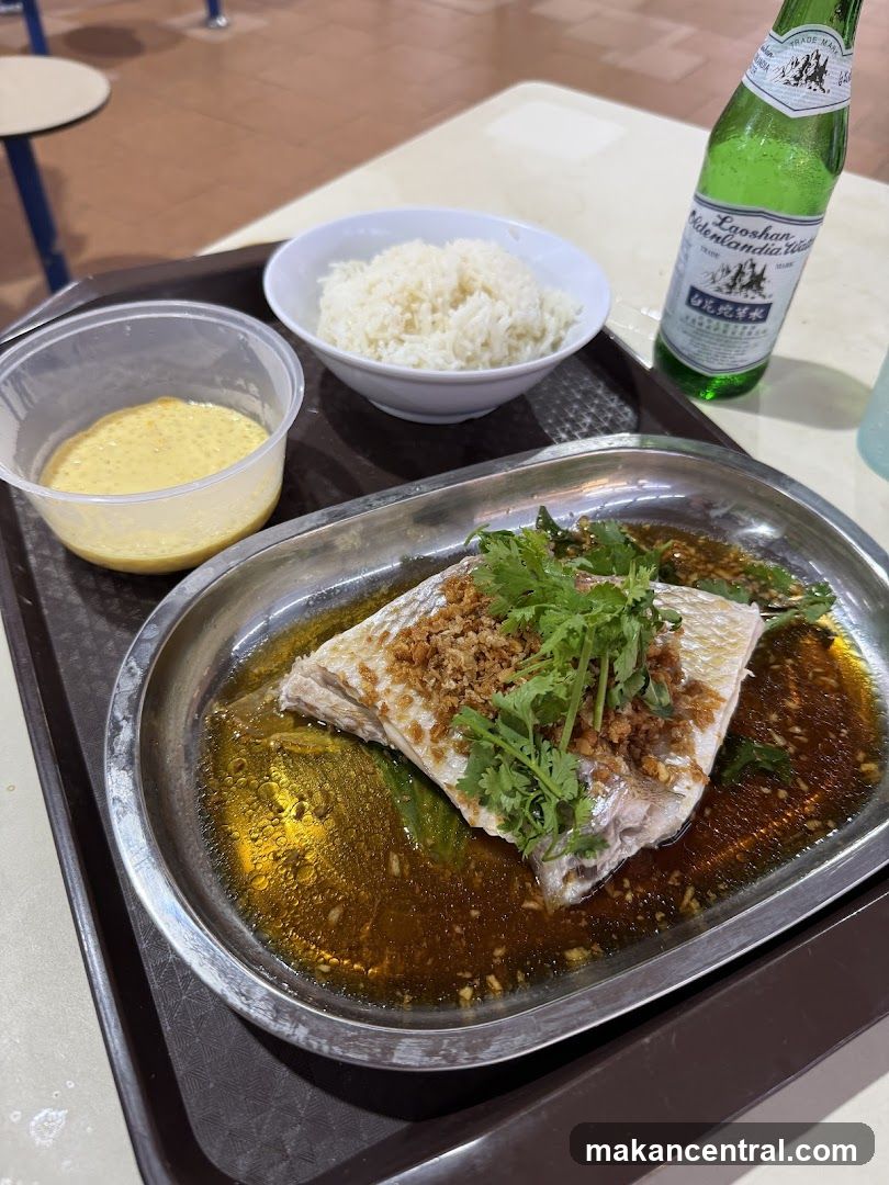 Steamed Fish with Rice and Sauce