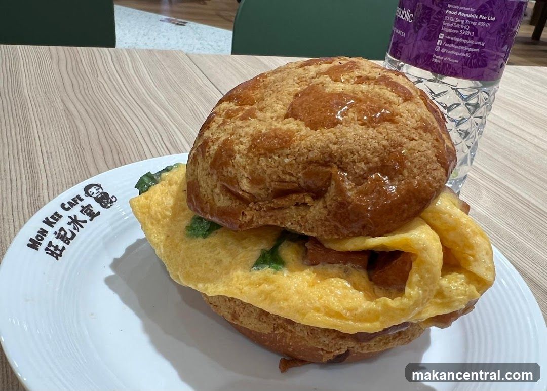 Omelet Sandwich with Pineapple Bun