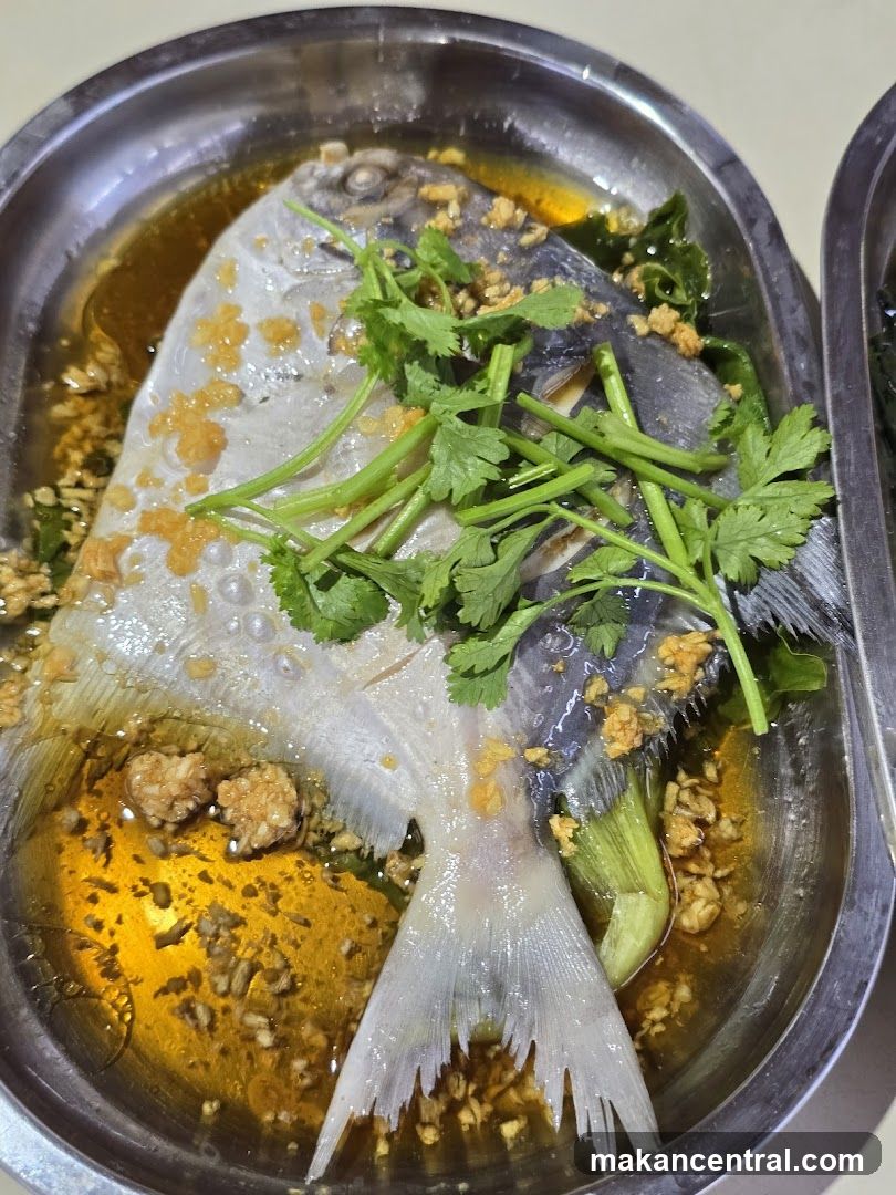 Steamed Fish with Garlic and Cilantro
