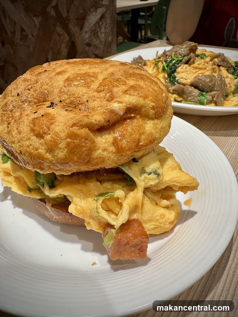 Scrambled Egg Burger and Beef Stir-fry