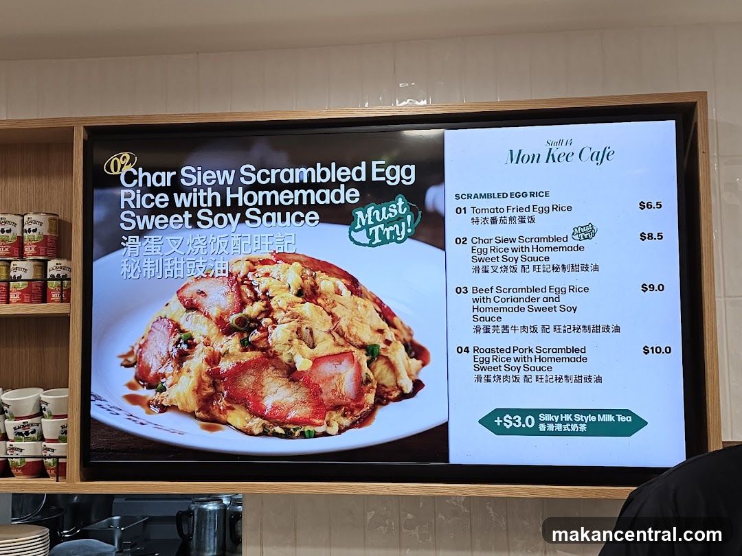 Mon Kee Cafe Menu