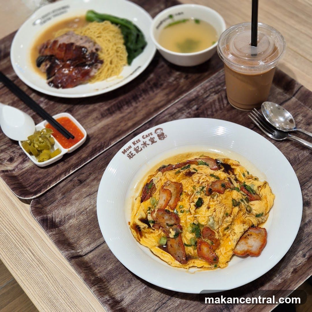 Omelette with Char Siu and Noodles