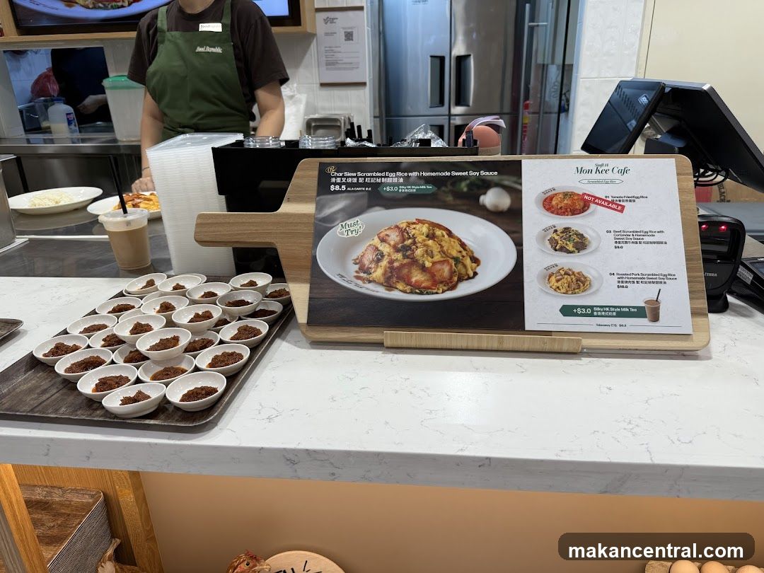 Mon Kee Cafe Menu Display