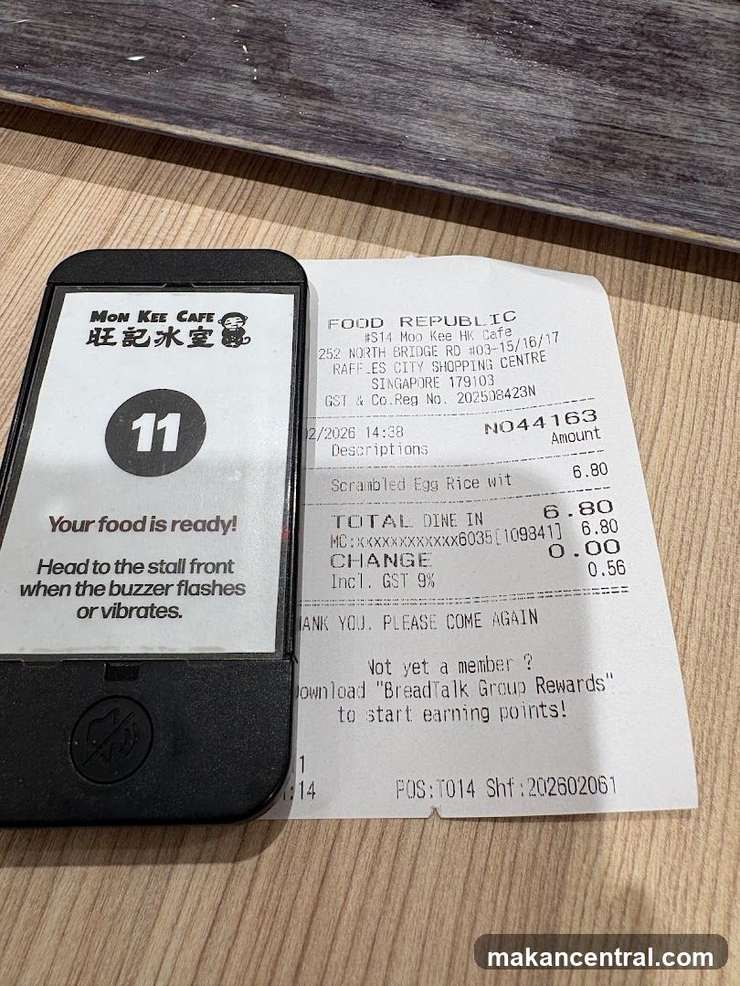 Food Order Notification and Receipt