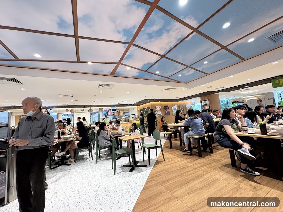 Busy Food Court with Diners