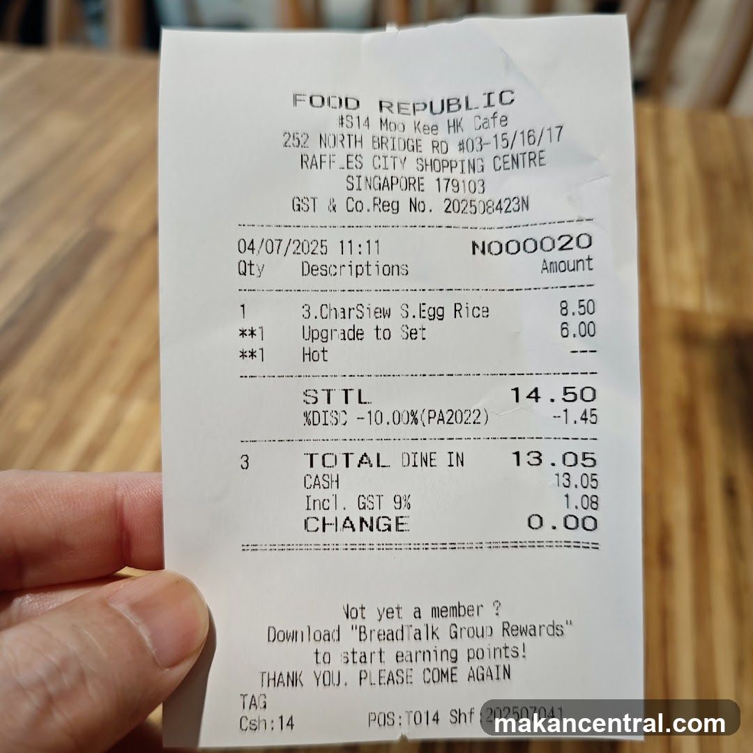 Receipt from Food Republic