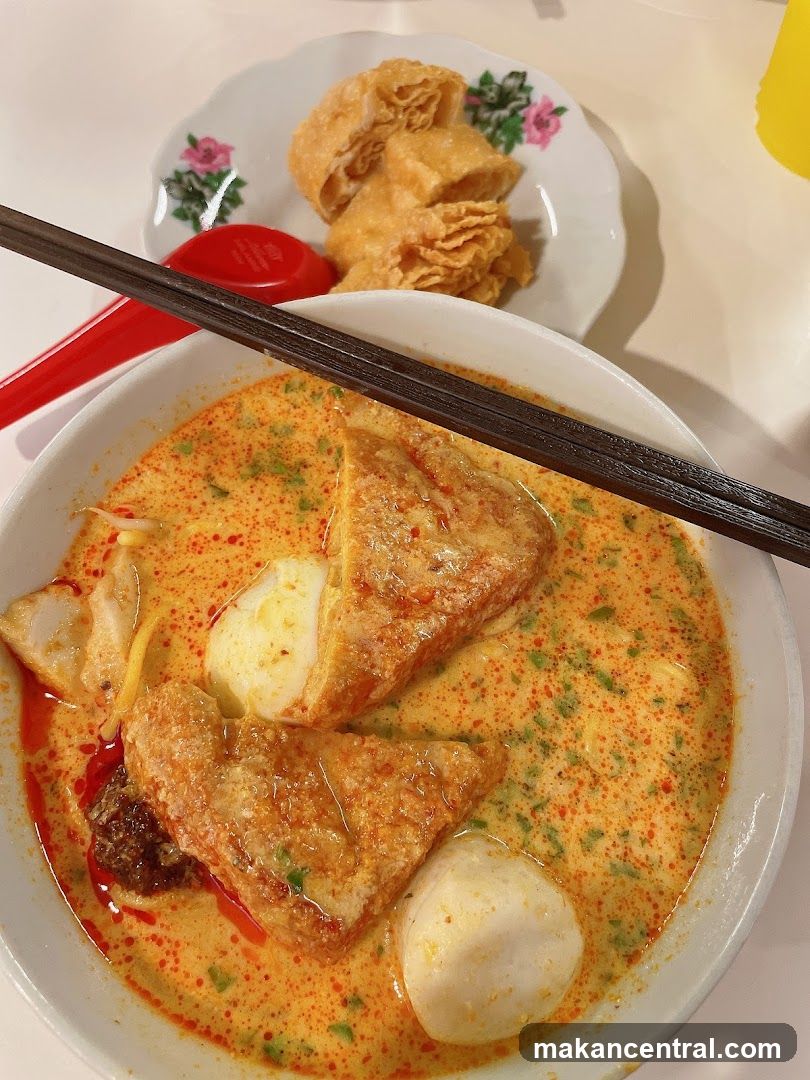 Laksa with Fried Dough and Fish Balls