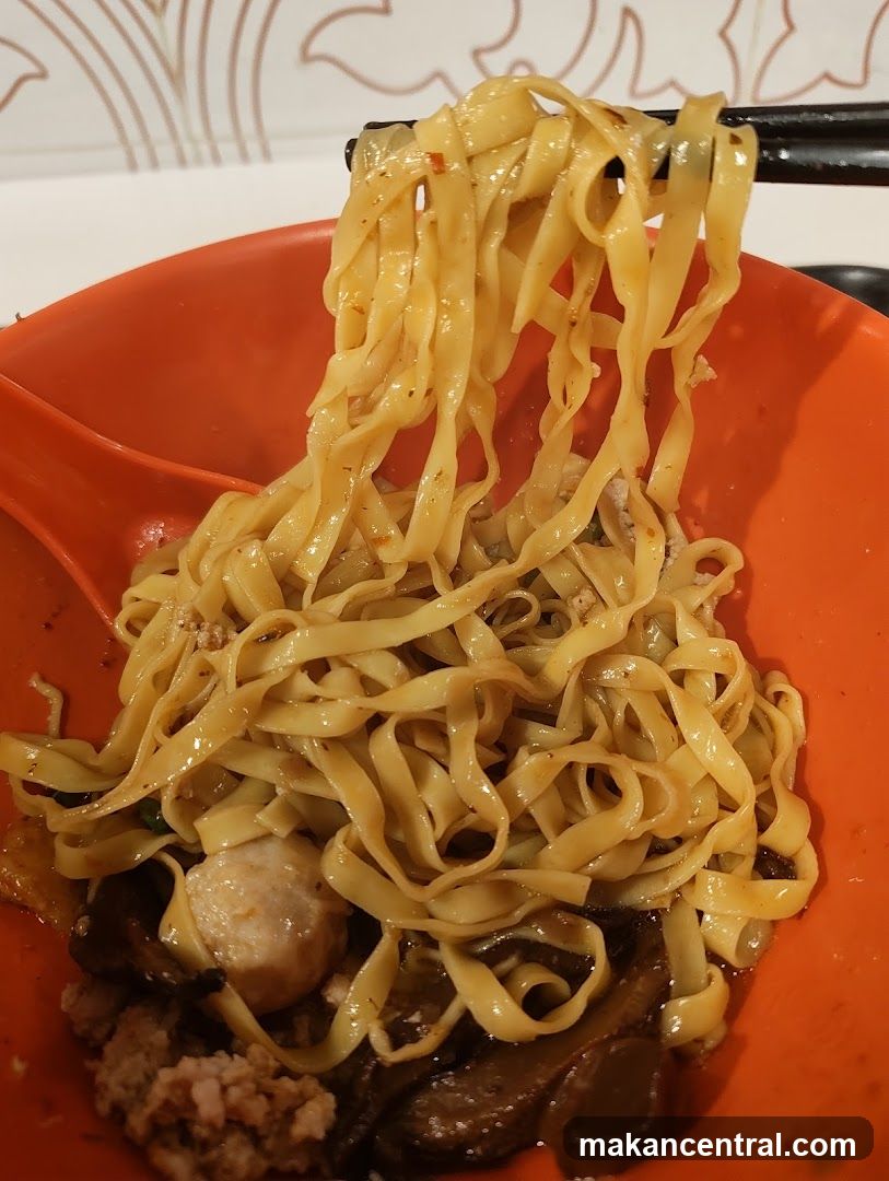 Noodles with Meatballs and Mushrooms