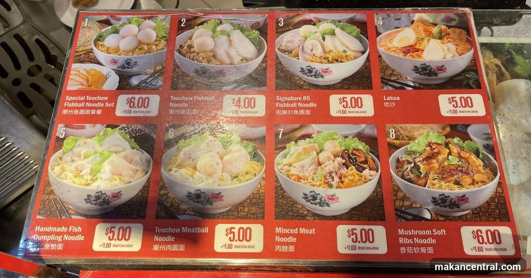 Noodle Menu