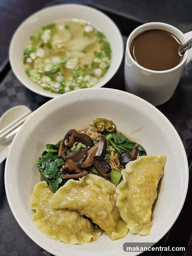 Noodles with Dumplings and Soup
