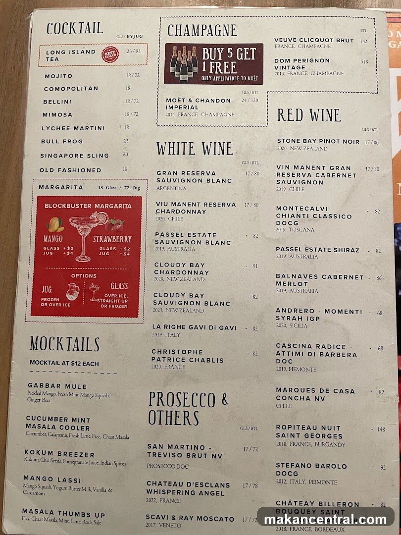 COCKTAIL CHAMPAGNE WHITE WINE RED WINE PROSECCO & OTHERS