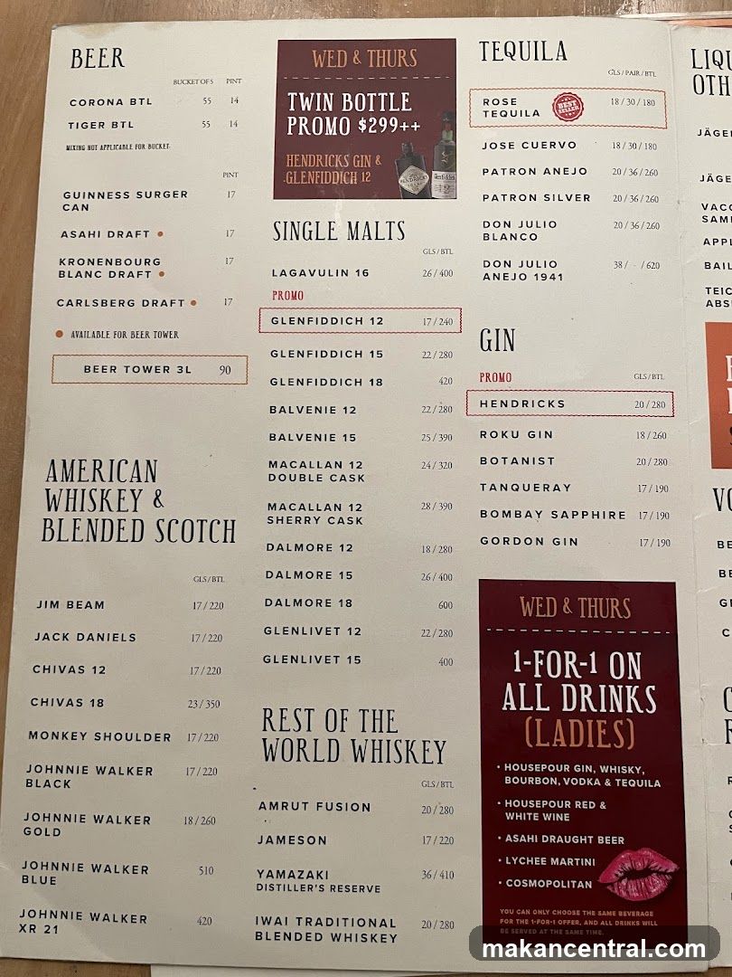 Bar Menu