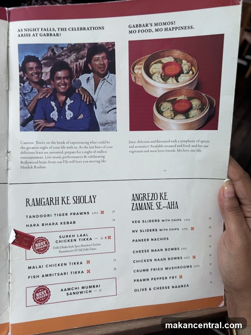 Gabbar's Menu
