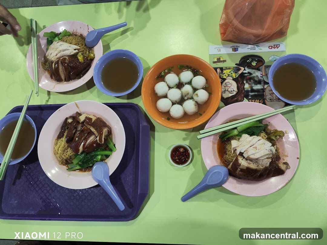Hainanese Chicken Rice and Fishball Noodles