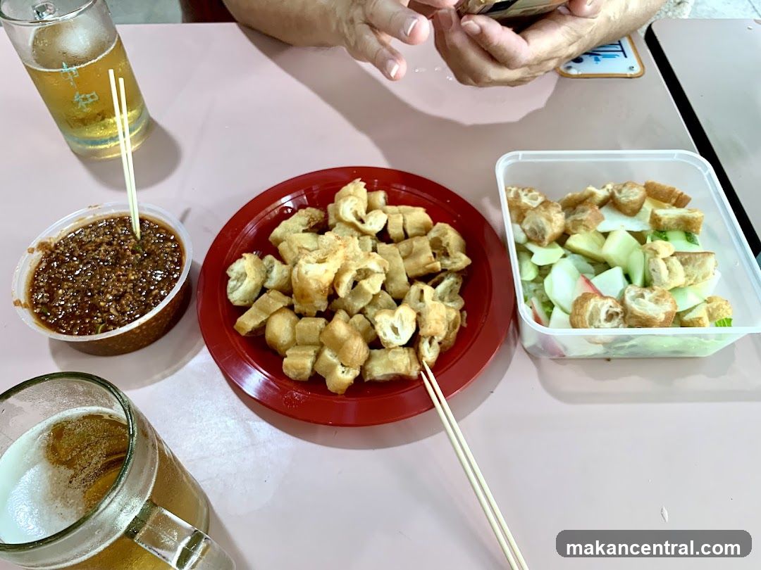 Fried Dough and Salad with Beer