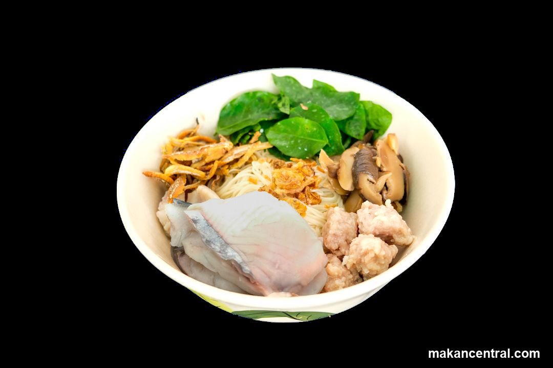 Bowl of Noodles with Fish and Pork