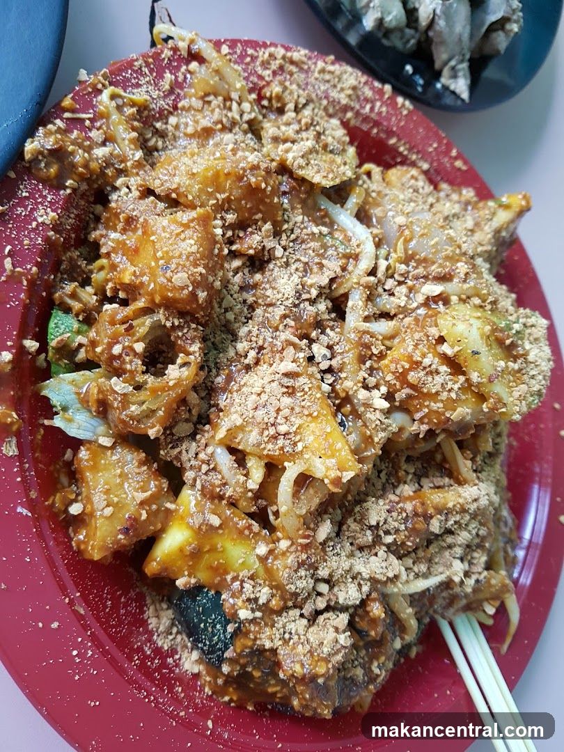 Rojak on a red plate