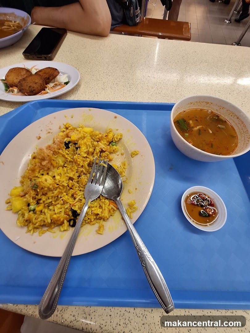Food Tray with Fried Rice and Soup
