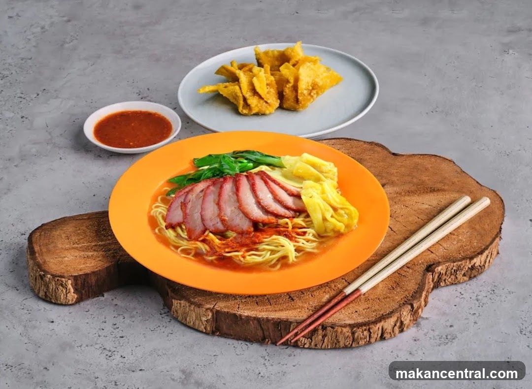 Noodle Dish with Char Siu and Wontons