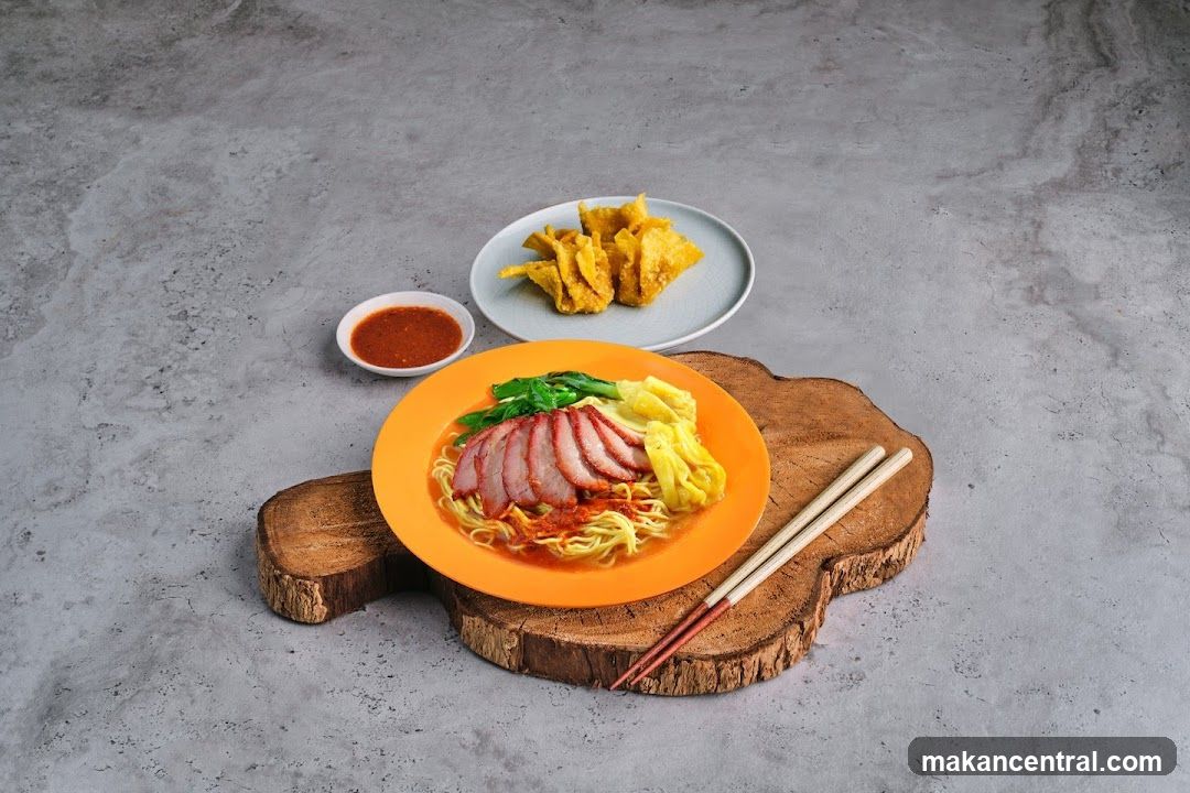 Noodle Dish with Char Siu and Wontons