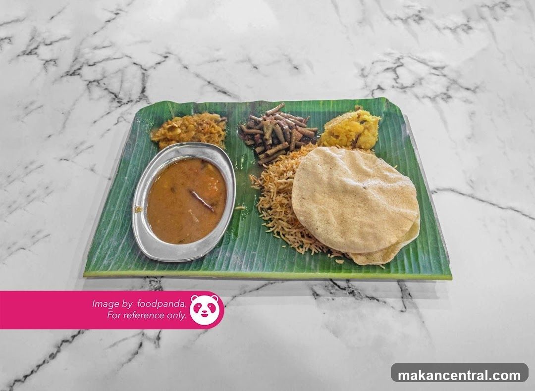 Indian Meal on Banana Leaf