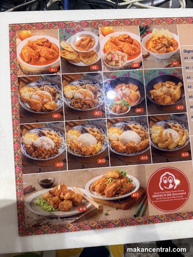 Menu with Food Images